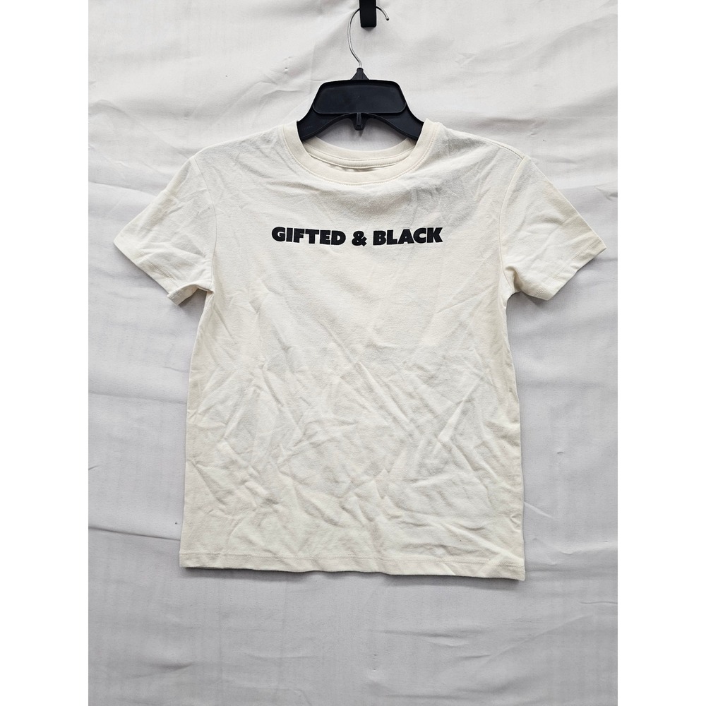 Target Boys Gifted & Black Graphic T-Shirt White Cotton Blend Casual Size Medium